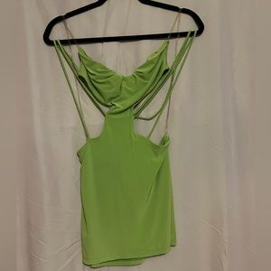 Green strapless dress